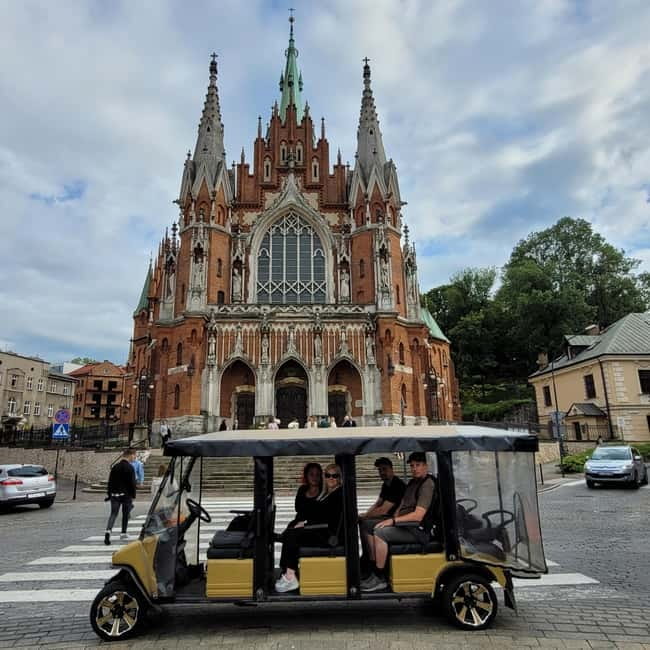 Cracow sightseeing tour by electric golf cart - Ghetto Heroes Square and the Pharmacy Under the Eagle