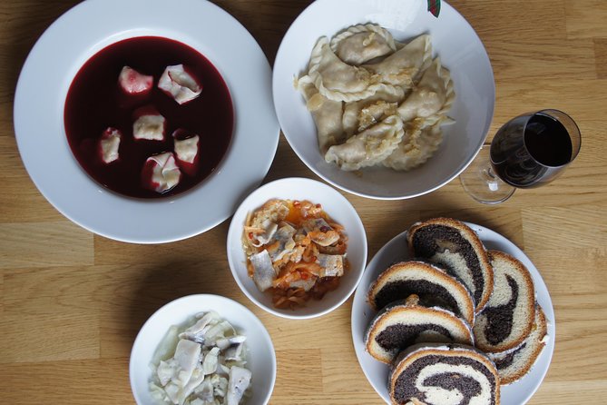 Flavours of Polish Christmas: 4 course dinner + cooking class - Beetroot soup, uszka, and the Polish Christmas table