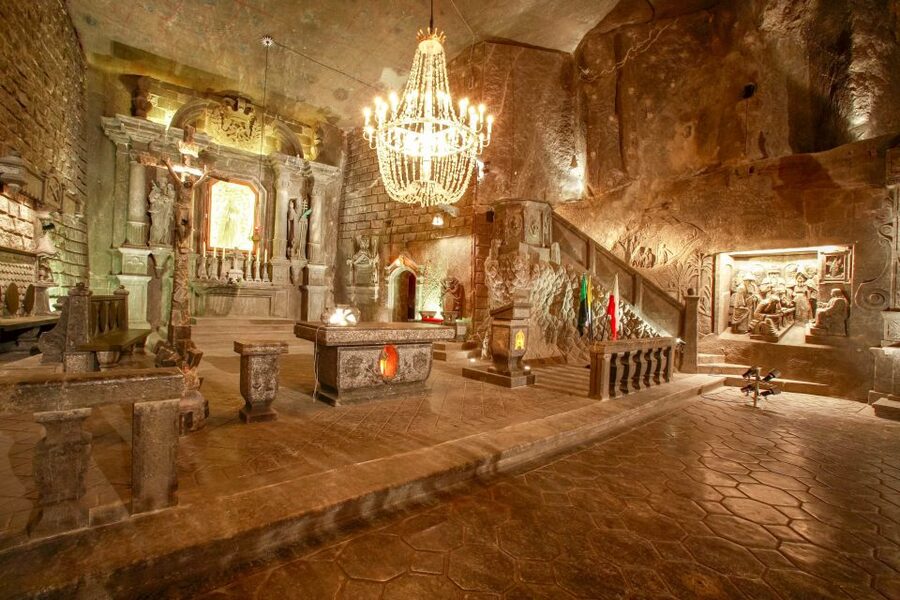 From Krakow: Wieliczka Salt Mine Guided Tour & Pickup Option - Chambers, lakes, and salt-carved art