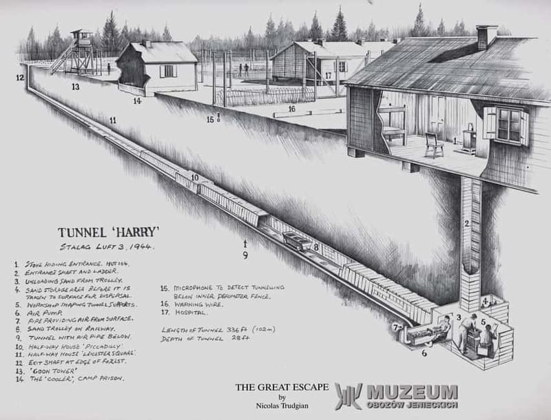 From Wrocław: Stalag Luft 3 Great Escape Tour - The guard tower and the memorial to the 50