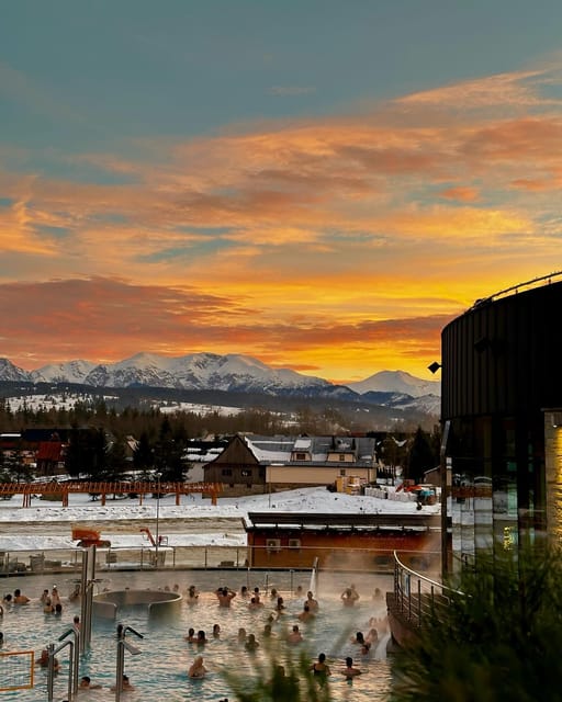 From Zakopane: Snowmobile Ride with Thermal Pools & Pickup - Bonfire food in the cold mountain air