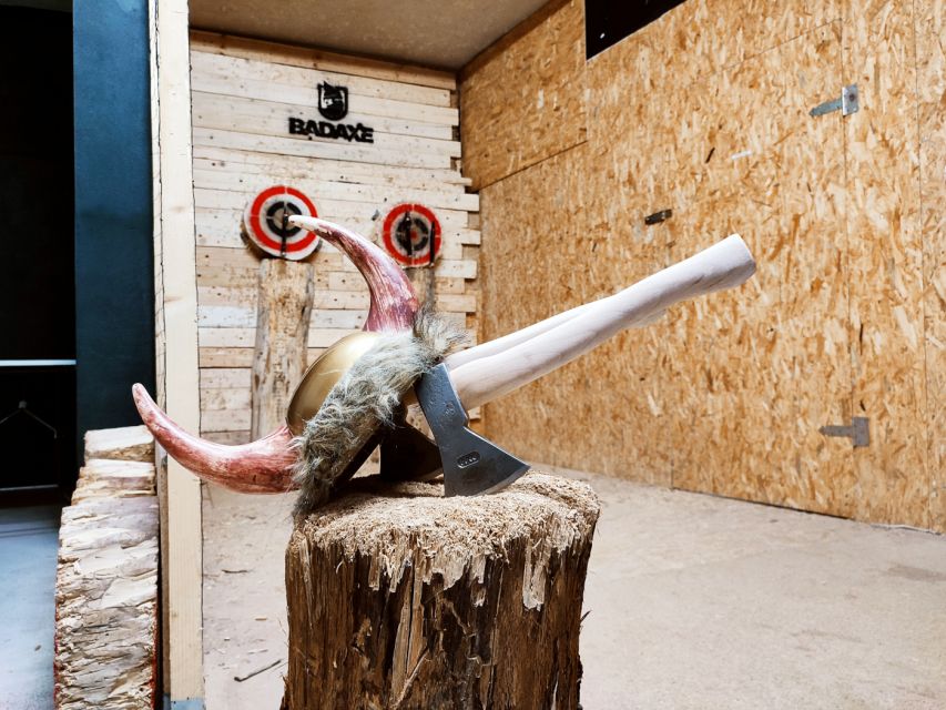 Krakow: Axe Throwing Fun - Trick shots, nail hammering, and Viking props