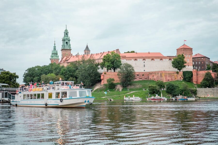Kraków: Evening or Night River Cruise - The lower deck, upper deck, music, and bar