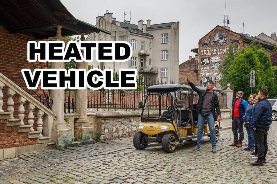 Krakow: Extended City Sightseeing Tour - Eco Buggy Golf Cart - Krakow’s Main Square and church-lined streets