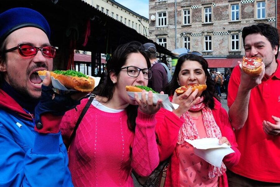 Krakow Food Tour: Polish Flavours & Local Stories - A soup stop with a festival behind it