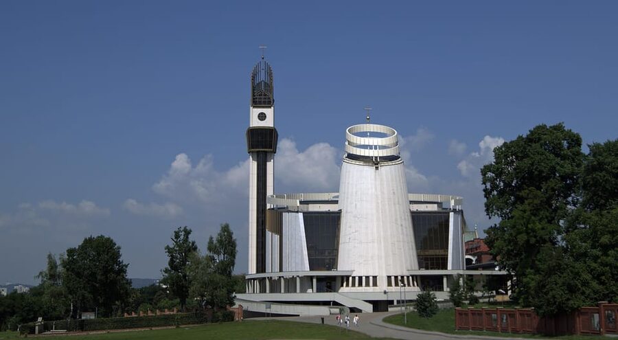 Łagiewniki-Sanctuary of Divine Mercy and John Paul II - The Observation Tower adds a different view