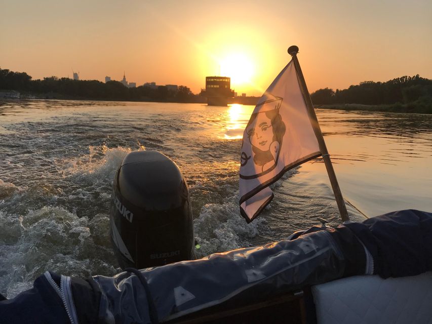 Warsaw: Vistula River Sunset Cruise with Welcome Drink - Returning past Poniatówka and PGE Narodowy
